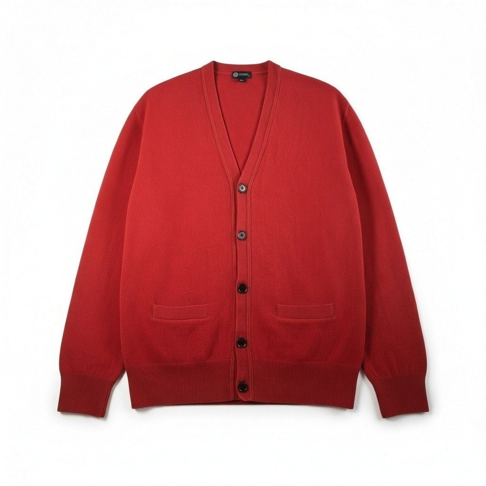 J.Crew Women Orange 100% Merino Wool V-Neck Button Cardigan Sweater
